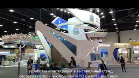Разработка видиоконтента, имитирующего волны, и интеграция в выставочный стенд